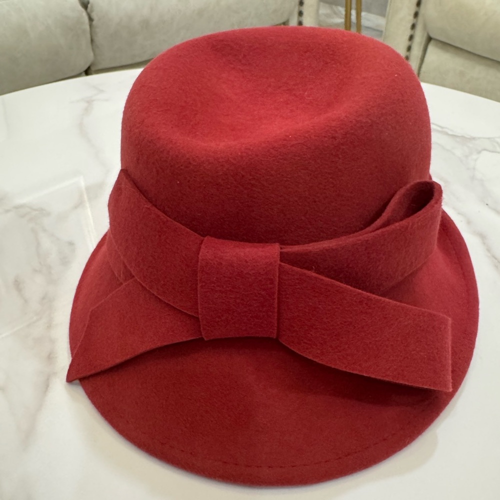 Wool Felt Woman Red Hat